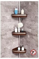 Fına Banyo Köşe Rafı Paslanmaz Aluminyum . Kahverengi