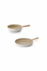 Fika Alüminyum Döküm Bej 26cm Wok Tava & 28cm Döküm Tava Seti